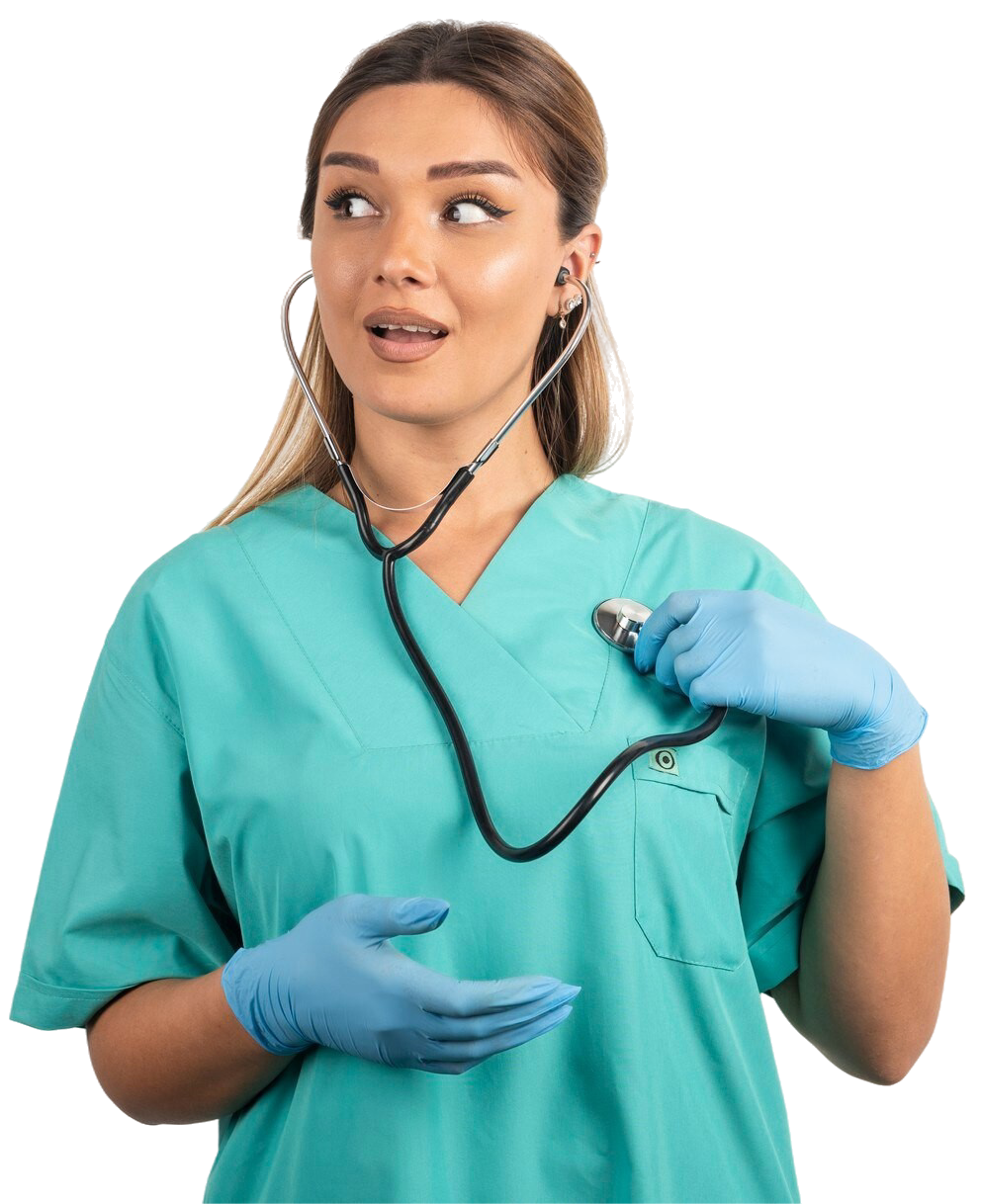 Profissional de saúde com estetoscópio